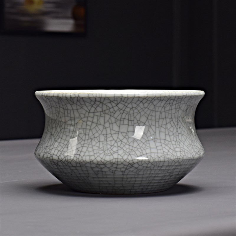 青瓷哥窑蝴蝶兰花盆绿植大口径老桩文竹专用盆桌面发财树陶瓷盆景