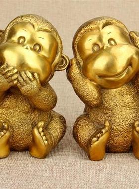 厚德居 铜猴摆件四不猴家居装饰品客厅猴摆设生肖猴子摆件