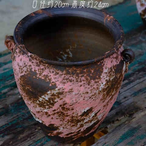 多肉法师盆50cm切口盆紫乐悬崖老桩盆粗陶缺口特大口径群生花盆高