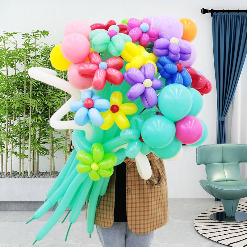 风车长条气球100个乳胶汽球造型编织风车气球街卖260魔术气球