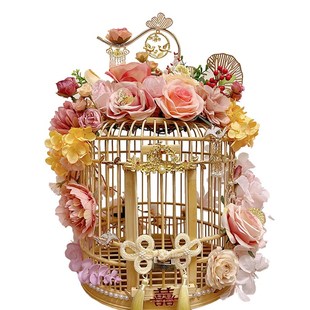 鳥籠婚鞋 花輕語 盒藏婚鞋 盒帶鎖新郎接親游戲道具高級成品套圈婚鞋