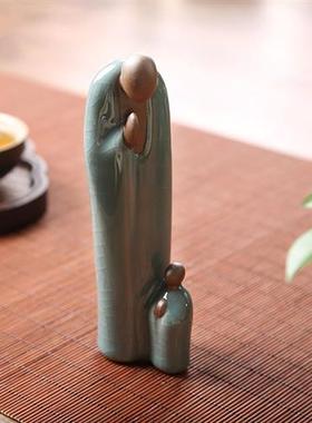 禅意哥窑无相佛摆件创意简约中式家居客厅书房茶桌面鱼缸造景