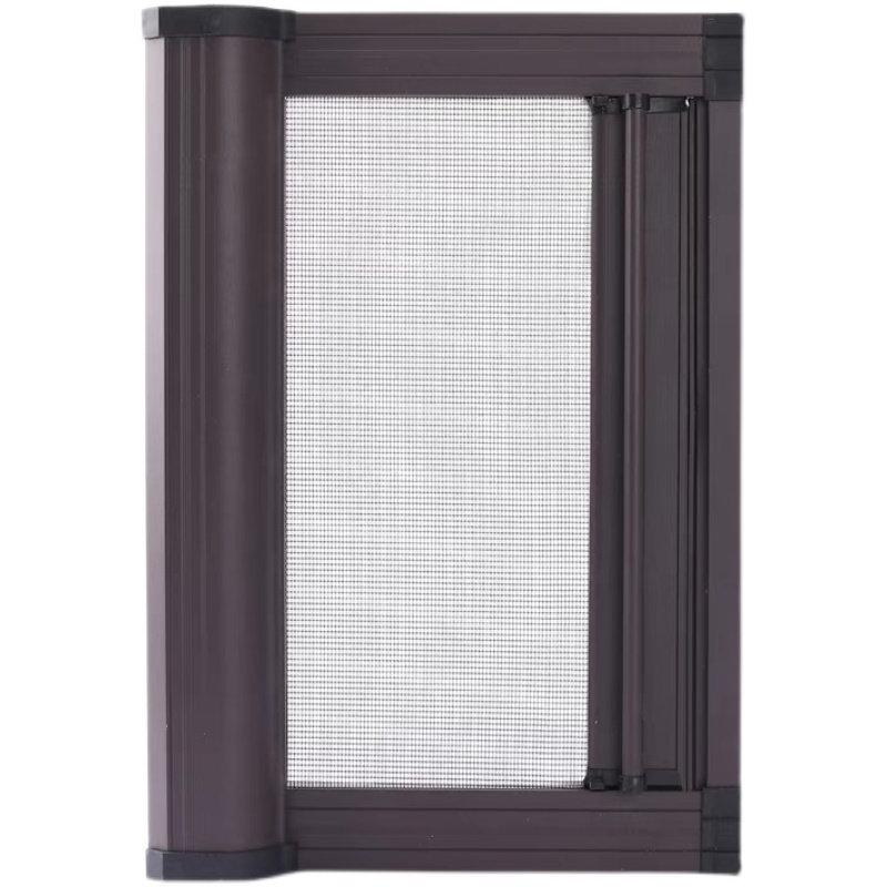 定做卷筒式隐形纱窗伸缩卷帘式防蚊可拆洗卫生间推拉铝合金纱窗门