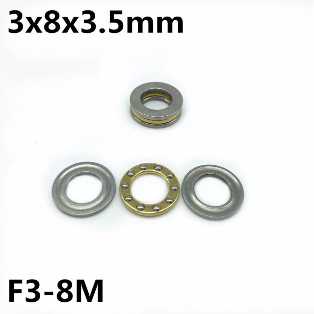 10Pcs F3-8M 3x8x3.5 mm Axial Ball Thrust Bearing plane thrus