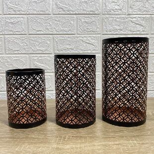 Out Hollow Metal Candlestick Holder Articles Candle 极速3pcs