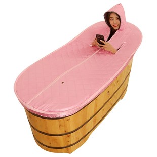 折叠泡澡桶保温罩熏蒸布盖木桶保温盖子塑料浴桶收纳汗蒸罩子