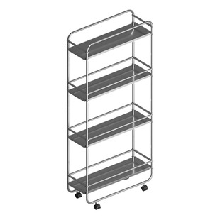 稳斯坦W5567不锈钢多层置物架夹缝收纳推车多功能储存置物架四层