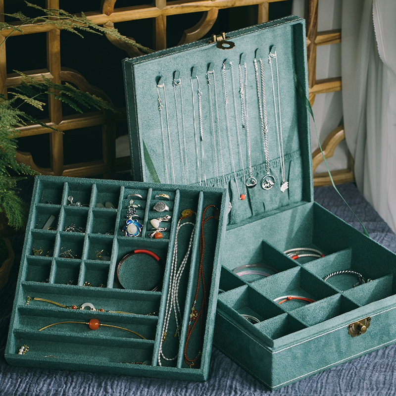 复古中式铜锁首饰盒收纳盒古风结婚刺绣文艺礼物品饰品盒珠宝盒女