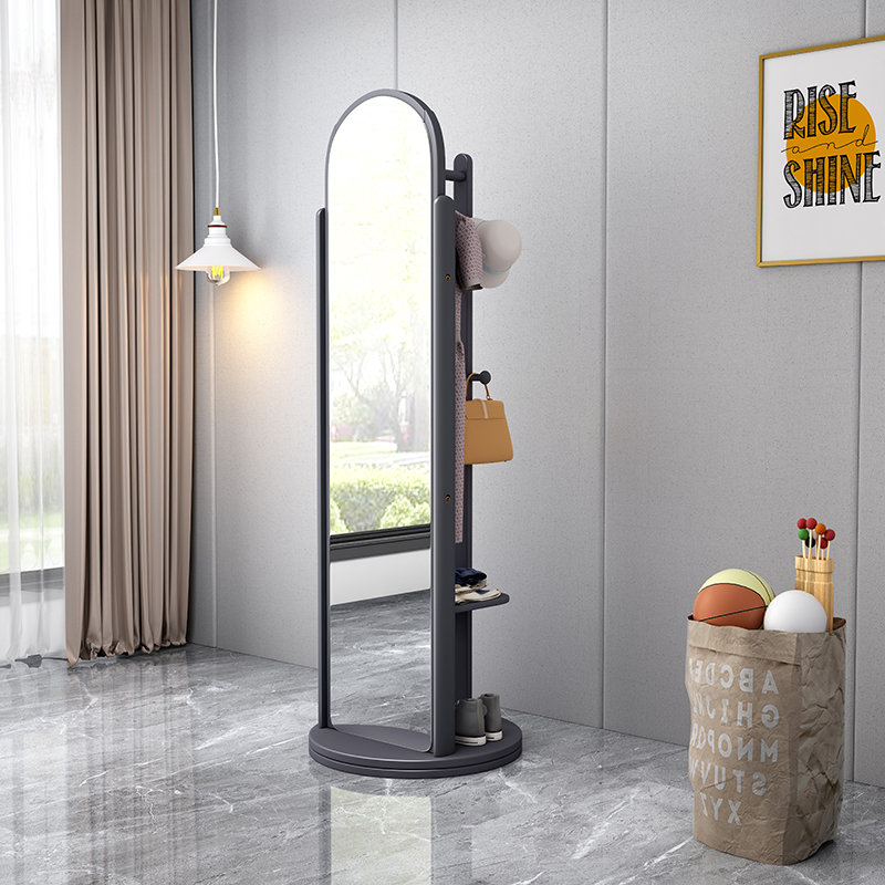 实木穿衣镜家用卧室旋转衣帽架带镜子一体轻奢试衣镜全身镜落地镜