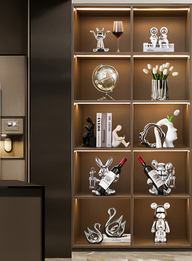 轻奢高档酒柜装饰品摆件现代客厅家居餐边电视柜2023新款高端大气