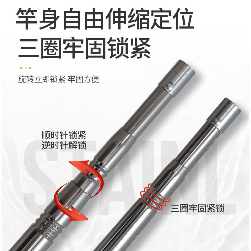 不锈钢抄网杆套装网兜钓鱼捞网捞鱼网伸缩杆抄鱼竿折叠网头渔具轻