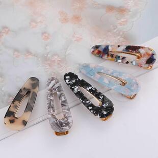 marble geometric Acetate clip new bangs hairpin 极速
