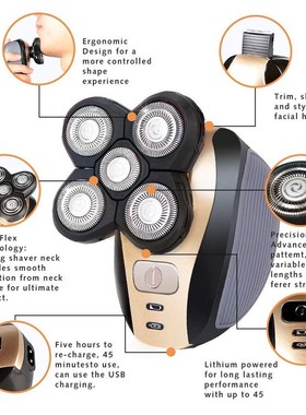 5-in-1 Electric Shaver for Men 4D Floating Head Shavers for