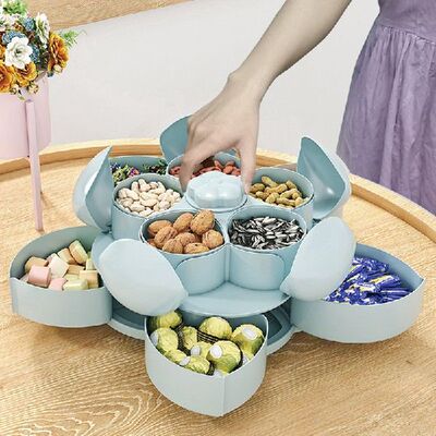 极速Petal-Shape Rotating Candy Box Moisture-proof Snack Nut