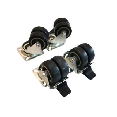 新品航空储万向滑轮小推车橡胶轮子F静音带煞车带煞车静音转向定