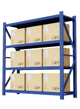 蓝色四层轻型货架仓储家用置物架储物架子库房多层仓库货架货架