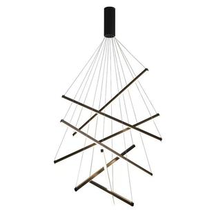 楼梯吊灯复式 楼别墅现代简约公寓旋转LOFT长吊灯客厅楼梯间长条灯