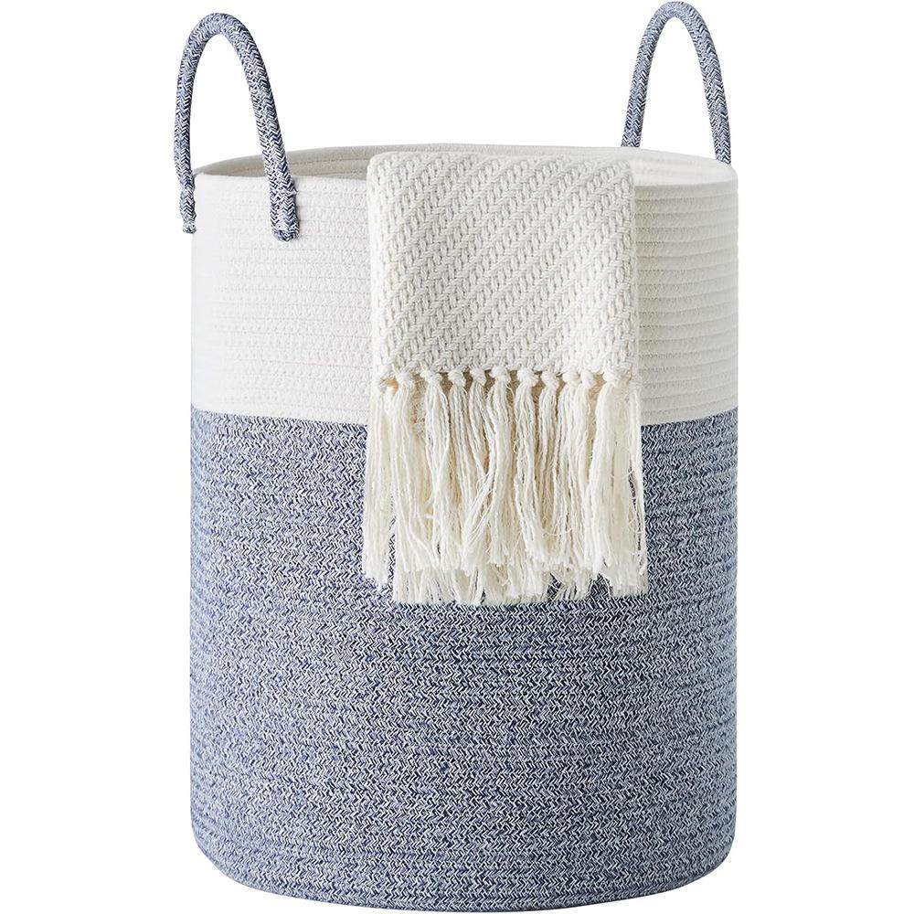 热卖棉绳手工编织置物篮大容量脏衣篮可折叠脏衣篮洗衣篮,收纳整理,脏衣篮,淘宝优惠券,粉丝福利购,淘宝优惠卷