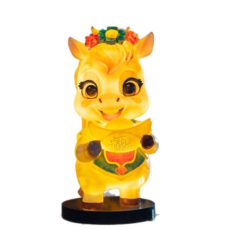 马年十二生肖吉祥物玻璃钢雕塑户外商场景区售楼部装饰卡通大摆件