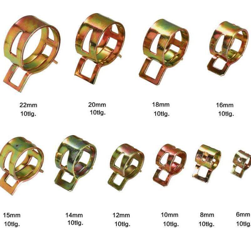 100pcs/盒6mm-22mm系列镀彩锌弹性卡箍软管夹日式喉箍CPU燃油管夹