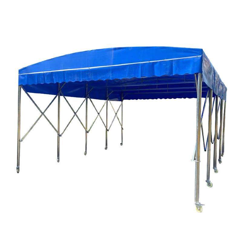 大型仓库电动棚夜市伸缩式折叠帐篷移动推拉遮阳棚户外收缩遮雨蓬