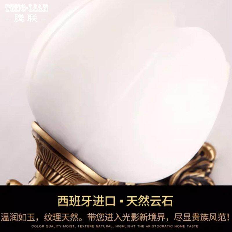 云石壁灯欧式客厅背景墙门厅过道楼梯卧室床头2026年新款全铜壁灯