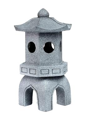 小号六角太阳能宫灯花园别墅庭院装饰品树脂工艺品摆件日式复古