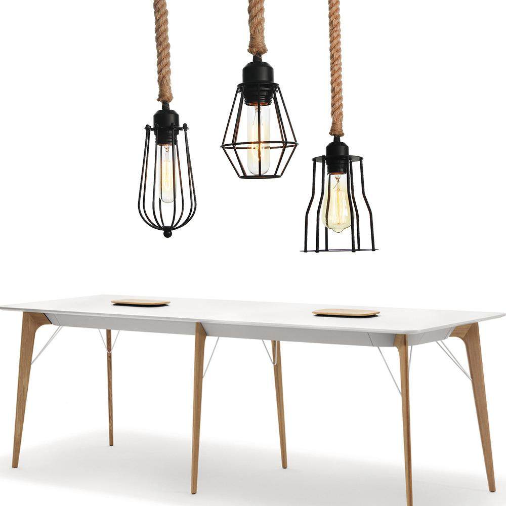 工业风复古艺个性餐铁厅啡走道饰吧台咖馆装麻绳吊灯,家装灯饰光源,智能吊灯,淘宝优惠券,粉丝福利购,淘宝优惠卷