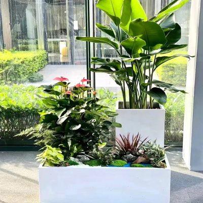 户外铁艺不锈钢花箱商业街售楼部隔断花槽外摆动树箱成品花坛组合