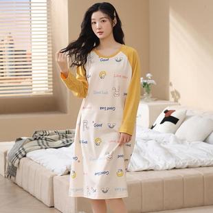 外出加大休闲女款 家居服网红睡裙 舒适夏季 脚踝2024带胸垫印花到码