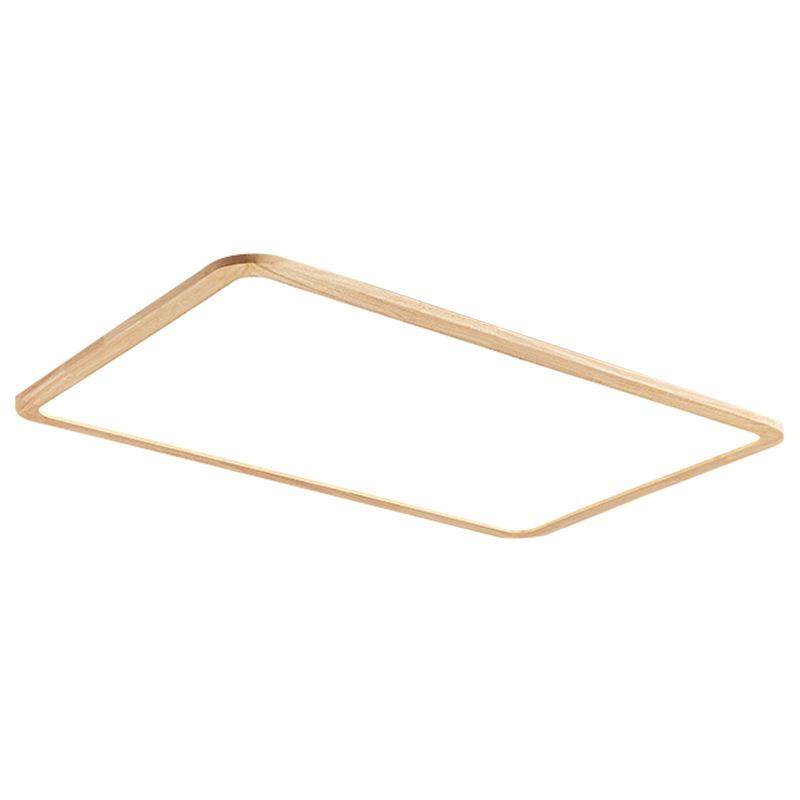 超薄一体式吸顶灯原木风实木客厅灯防蚊虫奶油风护眼卧室书房灯具