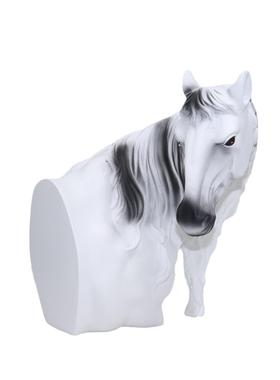 现代简约马首马头白色树脂雕塑摆件样板房售楼部家居玄关客厅装饰