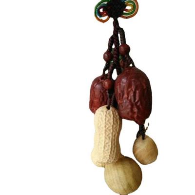 厂销黄杨木车挂花生饰品挂件钥匙扣早生贵子长生果小把件年年有余