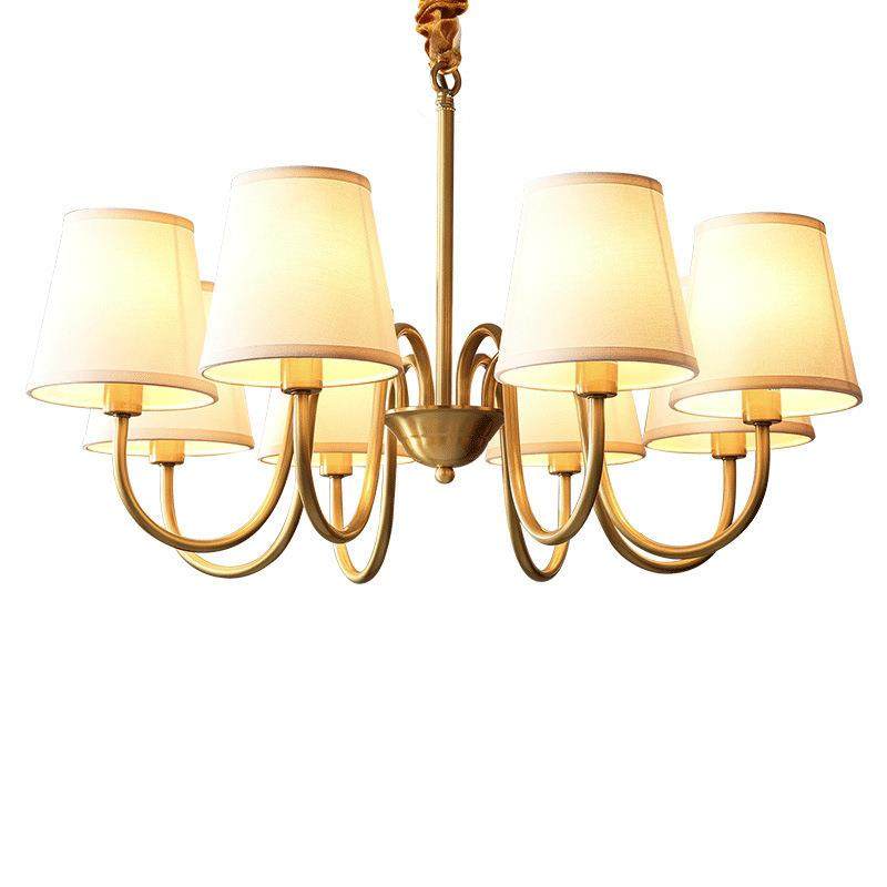 中山灯复古美式全铜吊灯客厅现代简约卧室创意极简家用田园餐厅灯,家装灯饰光源,智能吊灯,淘宝优惠券,粉丝福利购,淘宝优惠卷