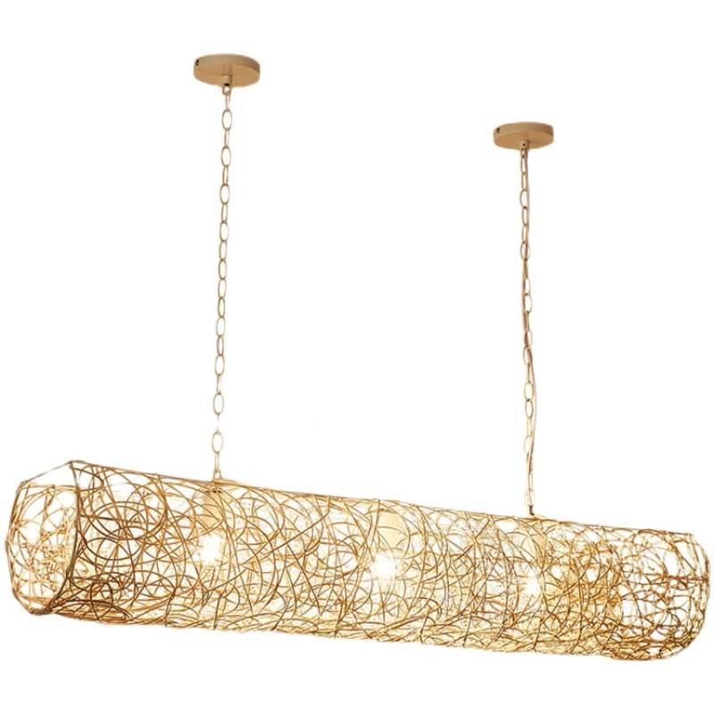 式吊灯东南亚藤编吊灯厅藤艺日火锅店餐灯长形中式禅吊意茶室灯