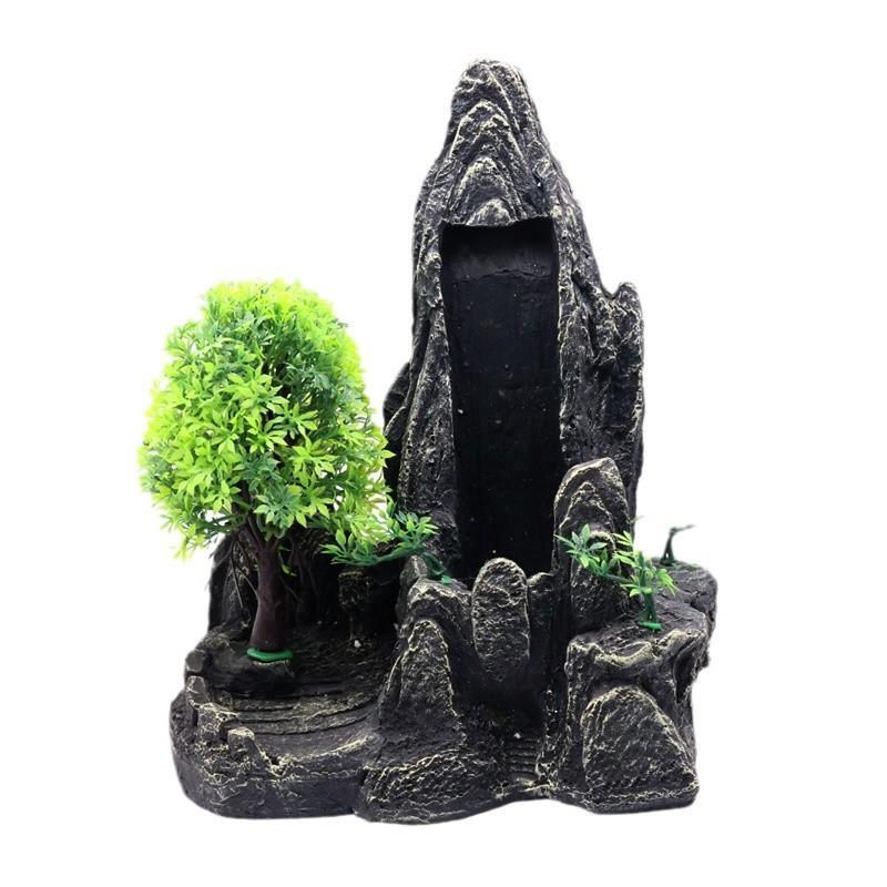厂家直供创意树脂假山造景大型假山流沙瀑布树脂工艺品假山石