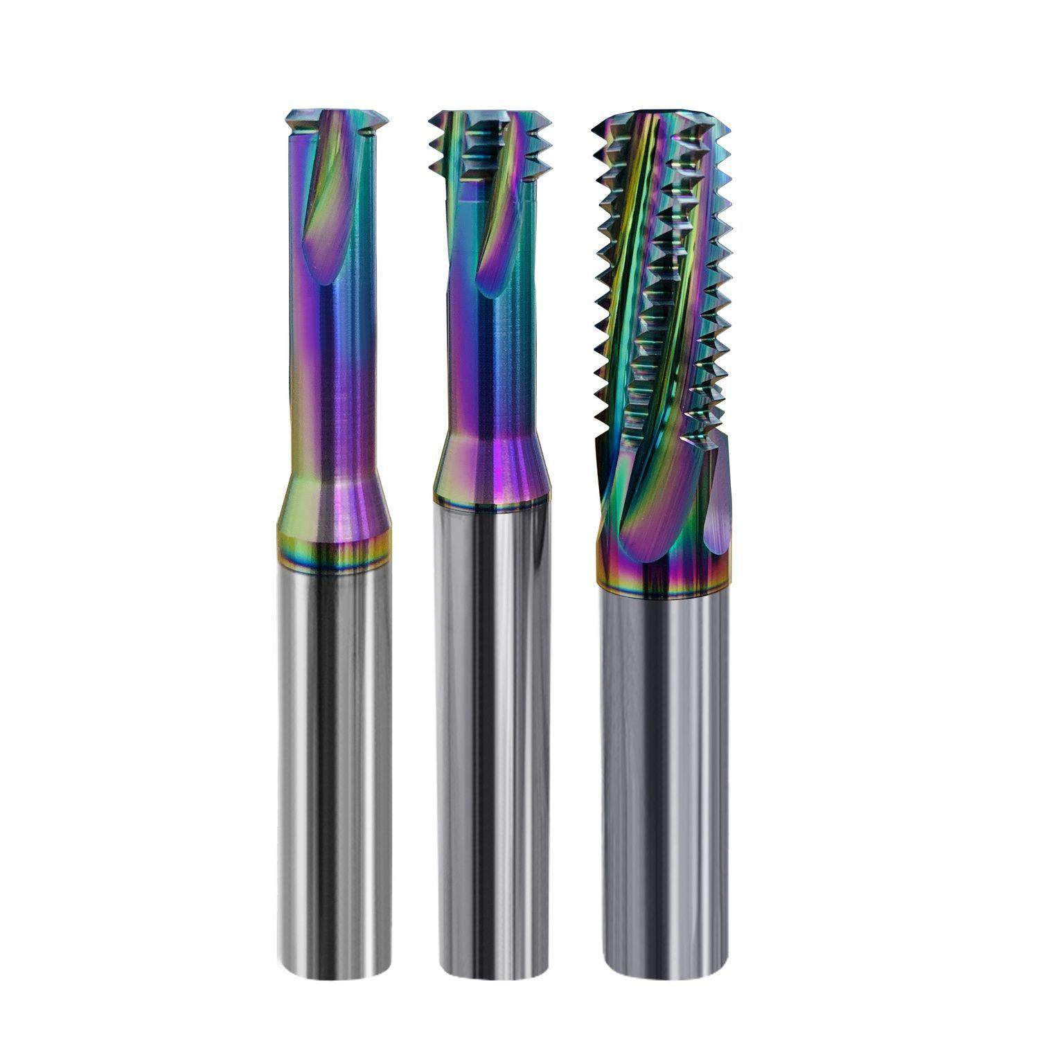 进口高效钨钢螺纹铣刀铝用七彩单牙三齿全刃数控加工合金铣牙刀M2,五金/工具,螺丝车刀,淘宝优惠券,粉丝福利购,淘宝优惠卷