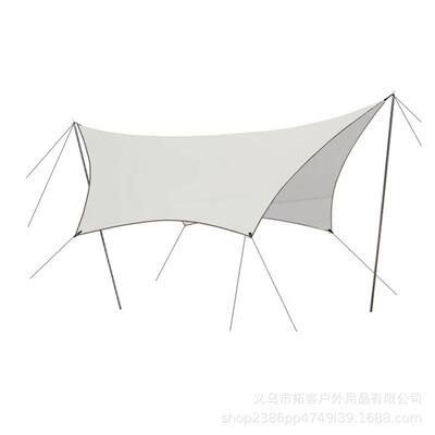 蝶形天幕户外沙滩垫防水防紫外线帐篷牛津天幕布露营凉棚遮阳棚