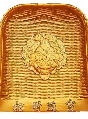 黄铜金簸箕米筛五谷丰登金属工艺品摆件乔迁客厅装饰品金蟾古玩