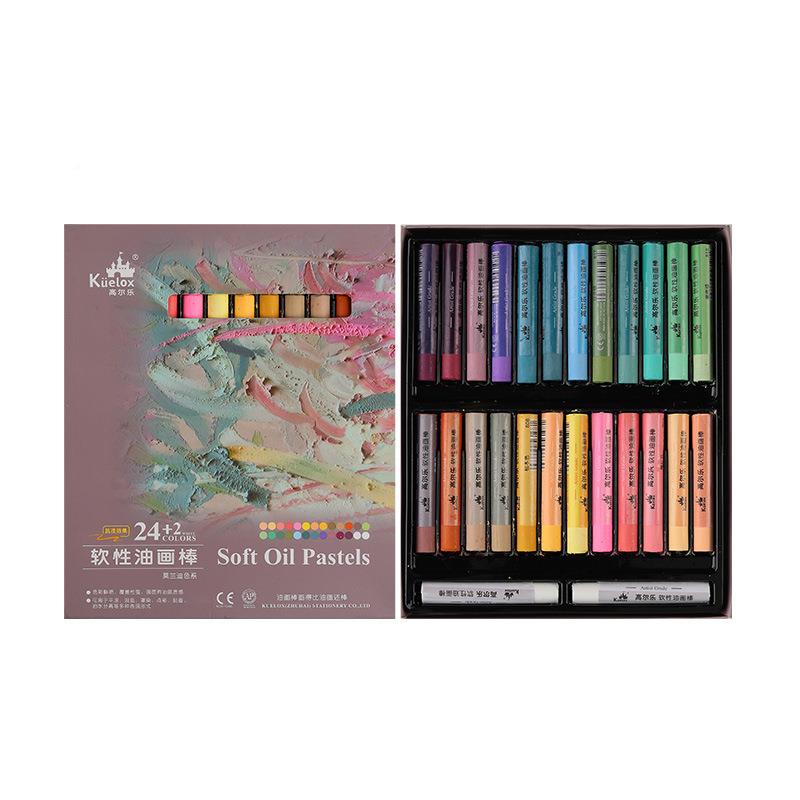 高乐软性画棒36色专重彩无品牌/业尔8浓彩油蜡笔套装4用纸高乐尔