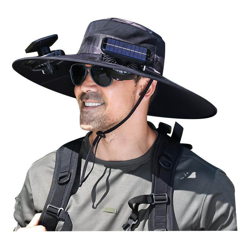 新款价优太阳能风扇帽子男士户外登山钓鱼防紫外线遮阳渔夫帽,户外/登山/野营/旅行用品,钓鱼帽,淘宝优惠券,粉丝福利购,淘宝优惠卷