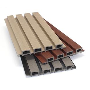 户外塑木墙板PE共挤室外护墙板庭院园林栅栏露台木塑格栅围栏院墙