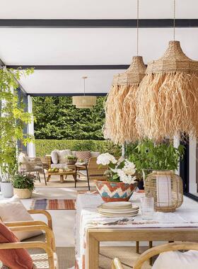 侘寂风灯复古术餐服厅装店lo渔夫帽子ft民宿设计师艺东南亚吊日式