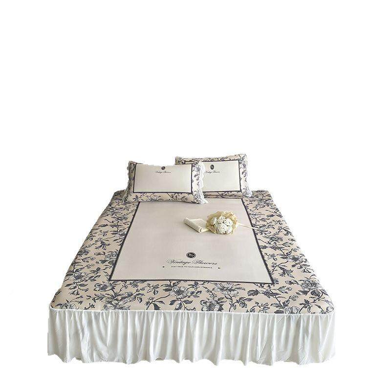 夏日氛围感｜浪漫法式裙款冰丝凉席三调洗ASB件套凉感顺滑机空床,床上用品,冰丝席,淘宝优惠券,粉丝福利购,淘宝优惠卷