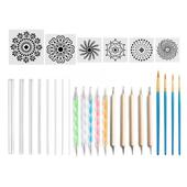 曼陀罗工具28件套克装 亚力模棒颜料刷波点钻diPYSy涂鸦笔绘画板
