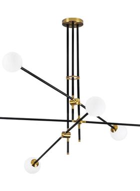 色SY003北欧灯具客厅简约玻璃室吊灯创样意个性轻奢金卧魔豆分子