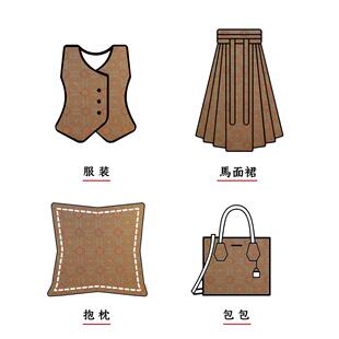 新中式马团花卷草JY-A1-54纹色织装饰面料典雅枕旗袍连衣裙甲花中