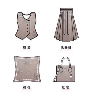 新式仿宋HH4944-2中锦绣面国风旗料袍连衣裙马花甲箱包提花布