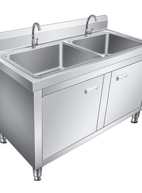 厨23145房厚易不钢水槽单槽双简槽大单槽带支架水盆洗菜盆锈洗架