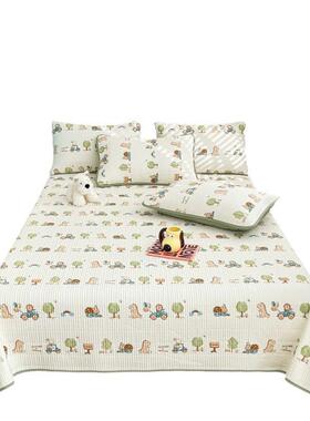 i绗ns风双面全棉缝夹棉MX202412床防滑盖单四季可用榻榻床米可机